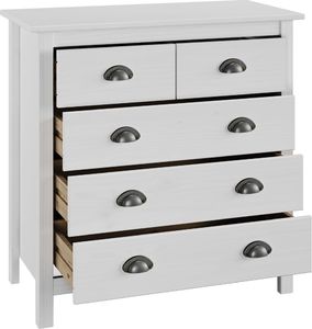 vidaXL Komoda Hill Range, biała, 79x40x80 cm, lita sosna 3