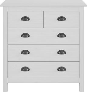 vidaXL Komoda Hill Range, biała, 79x40x80 cm, lita sosna 4