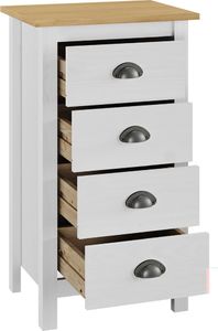 vidaXL Komoda Hill Range, biała, 46x35x80 cm, lita sosna 3