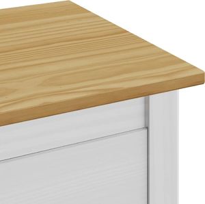 vidaXL Komoda Hill Range, biała, 46x35x80 cm, lita sosna 6