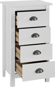 vidaXL Komoda Hill Range, biała, 46x35x80 cm, lita sosna 3