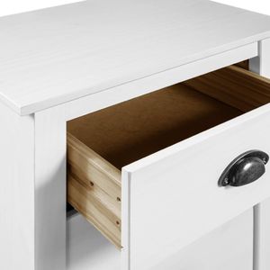 vidaXL Komoda Hill Range, biała, 46x35x80 cm, lita sosna 5