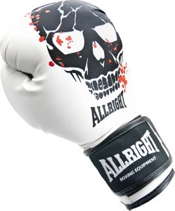 Allright RĘKAWICE BOKSERSKIE SKULL 10oz białe 1