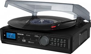 Gramofon Sencor Gramofon STT 212U Cyfrowy tuner FM, USB/SD, MP3, BT (STT 212U) - UBSECFSTT212UBK 1