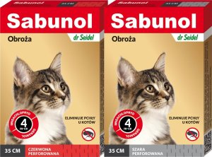 SABUNOL Sabunol Obroża Czerwona dla Kota Przeciw Pchłom i Kleszczom 35 cm 2