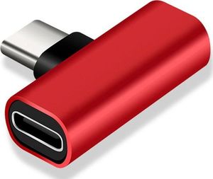 Adapter USB Eleosklep Spliter Adapter USB-C 2w1 Ładowanie i słuchawki w jednym - Czerwony \ USB-C Męski 1