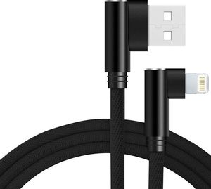 Kabel USB Eleosklep Kabel Lightning Nylonowy Kątowy 2A szybkie ładowanie 120 cm 1