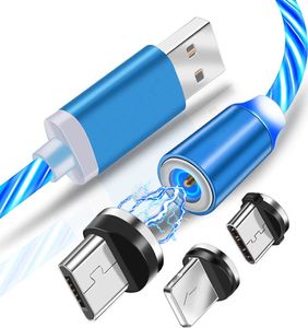 Kabel USB Eleosklep Kabel Magnetyczny 3w1 świecący Iphone Micro USB C 2