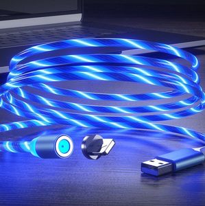 Kabel USB Eleosklep Kabel Magnetyczny 3w1 świecący Iphone Micro USB C 5
