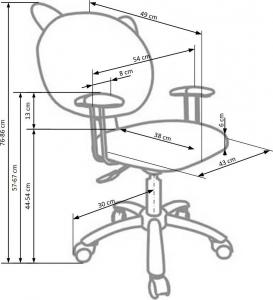 Krzesło biurowe Halmar Kitty Różowe 3