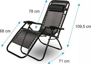 Eleosklep Leżak krzesło fotel plażowy ogrodowy składany 2