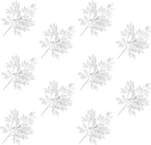 vidaXL Sztuczne gałązki fikusa, 10 szt., srebrne, 65 cm 1
