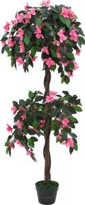 vidaXL Sztuczny rododendron z doniczką, 155 cm, zielony i różowy 1
