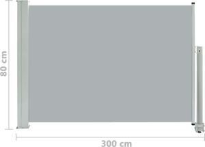 vidaXL Wysuwana markiza boczna na taras, 80 x 300 cm, szara 8