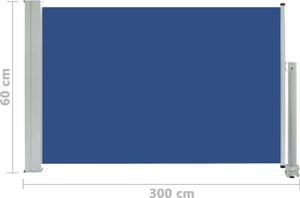vidaXL Wysuwana markiza boczna na taras, 60 x 300 cm, niebieska 8