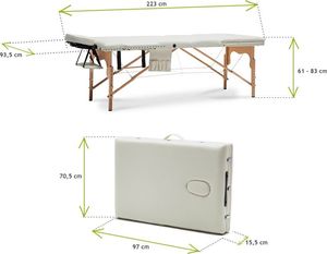 Bodyfit Stół, łóżko do masażu 3-segmentowe drewniane XXL uniwersalny (580) 9