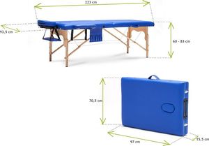 Bodyfit Stół, łóżko do masażu 2-segmentowe drewniane XXL uniwersalny (579) 8