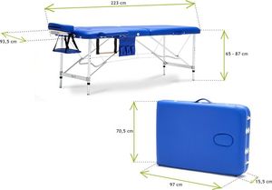 Bodyfit Stół, łóżko do masażu 2-segmentowe aluminiowe XXL uniwersalny (553) 7