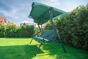 Funfit Huśtawka ogrodowa Relax dla 3 osób - zielona uniwersalny 11