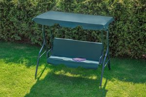 Funfit Huśtawka ogrodowa Relax dla 3 osób - zielona uniwersalny 4