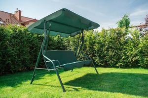 Funfit Huśtawka ogrodowa Relax dla 3 osób - zielona uniwersalny 6