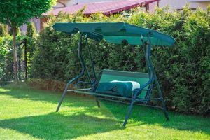 Funfit Huśtawka ogrodowa Relax dla 3 osób - zielona uniwersalny 7