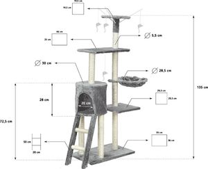 Funfit Drapak dla kota XL z zabawkami uniwersalny 1808 4