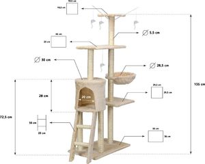 Funfit Drapak dla kota XL z zabawkami (1610) 4