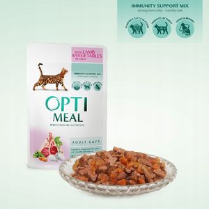 Optimeal Seszetka - jagnięcina, warzywa w galarecie 1x85g 2