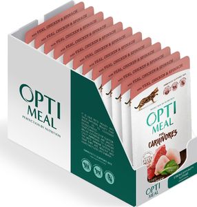 Optimeal OPTIMEAL bezzbożowa dla kotów- cielęcina 12x85 g 2