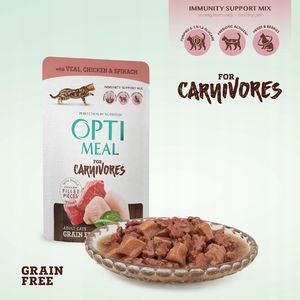 Optimeal OPTIMEAL bezzbożowa dla kotów- cielęcina 12x85 g 3