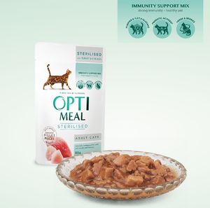 Optimeal OPTIMEAL dla sterylizowanych kotów - indyk 85 g 2
