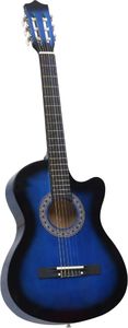 vidaXL Gitara akustyczna z wycięciem, 6 strun, niebieska, 38 1