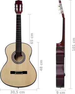 vidaXL Gitara klasyczna dla początkujących, 4/4 39, lipa 7