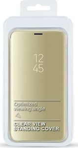Etui Clear View Samsung A20s A207 złoty/gold 2