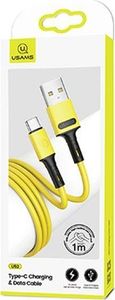 Kabel USB Usams USB-A - USB-C 1 m Żółty (69876-uniw) 2