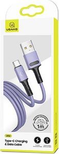 Kabel USB Usams USB-A - USB-C 1 m Fioletowy (69874-uniw) 2