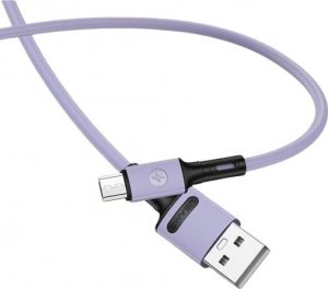 Kabel USB Usams USB-A - microUSB 1 m Fioletowy (69870-uniw) 1