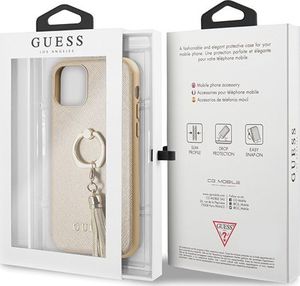 Guess Guess GUHCN61RSSABE iPhone 11 beige/beżowy hard case Saffiano with ring stand uniwersalny 7