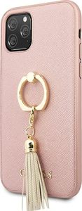 Guess Guess GUHCN58RSSARG iPhone 11 Pro różowy/pink hard case Saffiano with ring stand 2