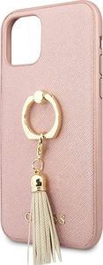 Guess Guess GUHCN58RSSARG iPhone 11 Pro różowy/pink hard case Saffiano with ring stand 3