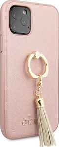 Guess Guess GUHCN58RSSARG iPhone 11 Pro różowy/pink hard case Saffiano with ring stand 5
