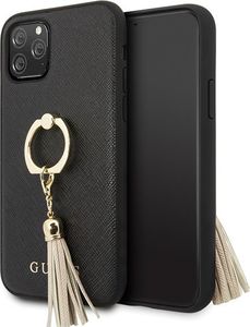 Guess Guess GUHCN58RSSABK iPhone 11 Pro czarny/black hard case Saffiano with ring stand 1