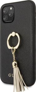 Guess Guess GUHCN58RSSABK iPhone 11 Pro czarny/black hard case Saffiano with ring stand 2