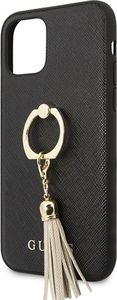 Guess Guess GUHCN58RSSABK iPhone 11 Pro czarny/black hard case Saffiano with ring stand 3