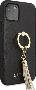 Guess Guess GUHCN58RSSABK iPhone 11 Pro czarny/black hard case Saffiano with ring stand 5