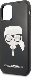 Karl Lagerfeld Karl Lagerfeld KLHCN61DLHBK iPhone 11 czarny/black Iconic Glitter Karl`s Head 3