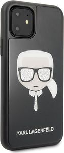 Karl Lagerfeld Karl Lagerfeld KLHCN61DLHBK iPhone 11 czarny/black Iconic Glitter Karl`s Head 5