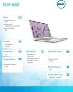 Laptop Dell Inspiron 5505 (5505-6223) 16 GB RAM/ 256 GB M.2 PCIe/ Windows 10 Home 2