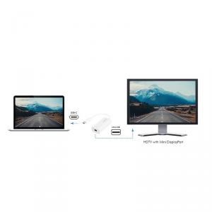 Adapter USB LogiLink UA0360 USB-C - miniDisplayPort Biały  (UA0360) 4